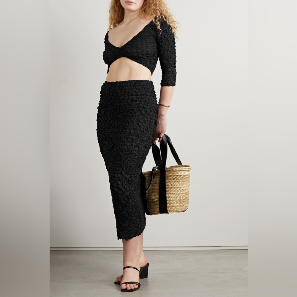 Mara Hoffman Tavi Skirt / black textured / size small